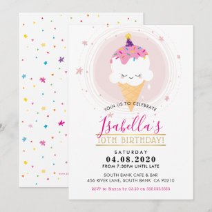 Invitations Faire Part Cartes Glace Kawaii Zazzle Be