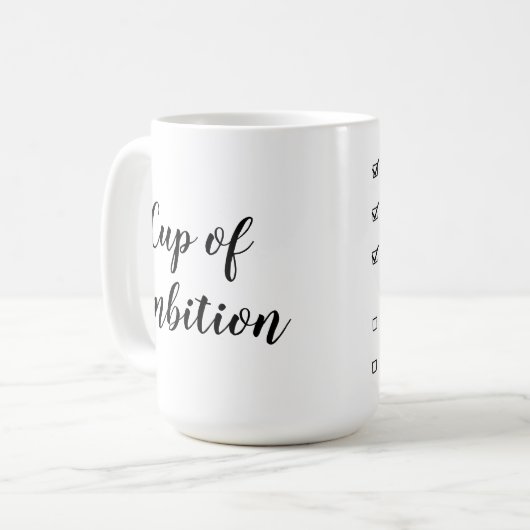 Coupe de Mug de café d'ambition (case à cocher) (Devant gauche)