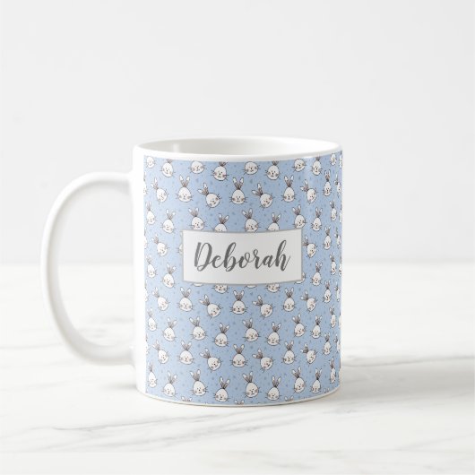 Coupe de Mug personnalisée de Pâques Bunnies blanc (Gauche)