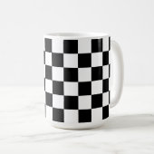 Coupe de Mug Retro noir et blanc en damier (Devant droit)