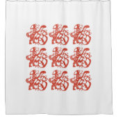 Coupe de papier chinois rouge de rideau de douche (Devant)