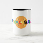 Coupe de Pickleball café Mug à deux tons, 15 oz (Centre)