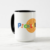 Coupe de Pickleball café Mug à deux tons, 15 oz (Devant gauche)