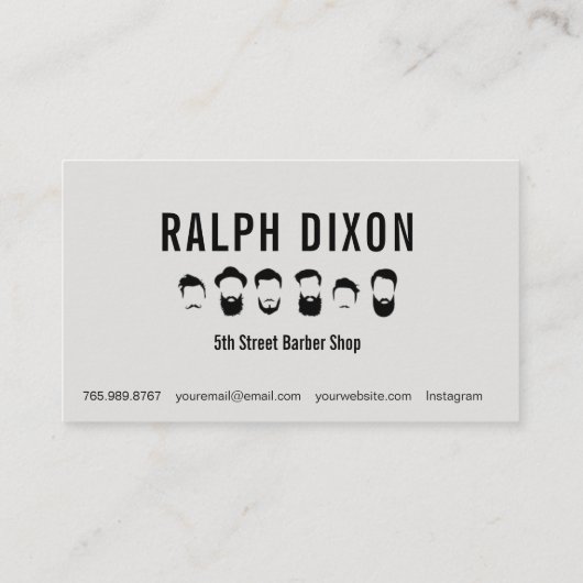 Coupe de salon de coiffure et carte de visite (Dos)