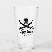 Coupe de verre de capitaine pirate personnalisé (Devant)