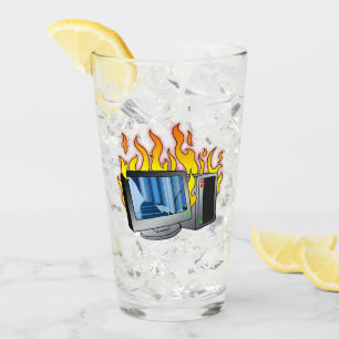 Coupe de verre d'incendie d'ordinateur