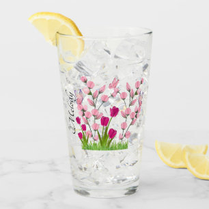 Coupe de verre glacé Fleurs et Papillons de marque