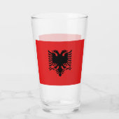 Coupe de verre patriotique avec drapeau d'Albanie (Dos)