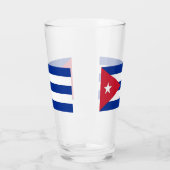 Coupe de verre patriotique avec drapeau de Cuba (Gauche)