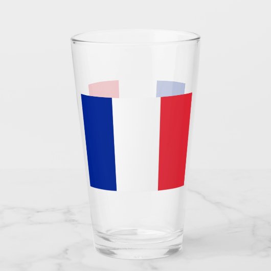 Coupe de verre patriotique avec drapeau de France (Devant)