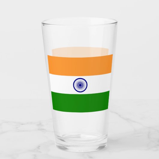 Coupe de verre patriotique avec drapeau de l'Inde (Devant)