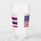 Coupe de verre patriotique avec drapeau d'Hawaï (Gauche)