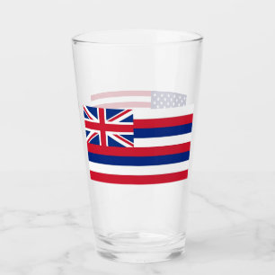 Coupe de verre patriotique avec drapeau d'Hawaï