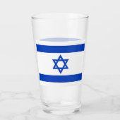 Coupe de verre patriotique avec drapeau d'Israël (Dos)