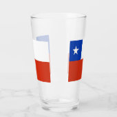 Coupe de verre patriotique avec drapeau du Chili (Gauche)