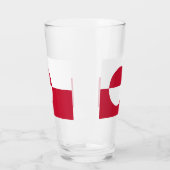 Coupe de verre patriotique avec drapeau du Groenla (Gauche)