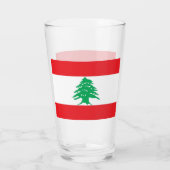 Coupe de verre patriotique avec drapeau du Liban (Dos)
