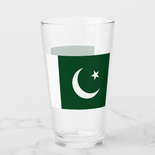 Coupe de verre patriotique avec drapeau du Pakista (Devant)