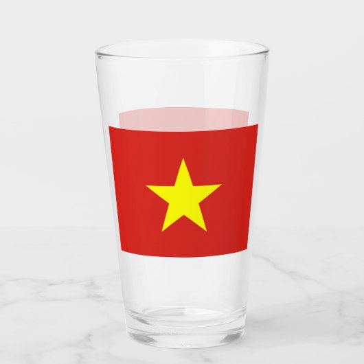 Coupe de verre patriotique avec drapeau du Vietnam (Devant)