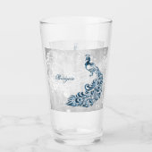 Coupe de verre personnalisée Peacock bleu (Devant)