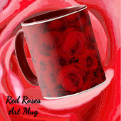 Coupe Deep Red Roses Art Mug