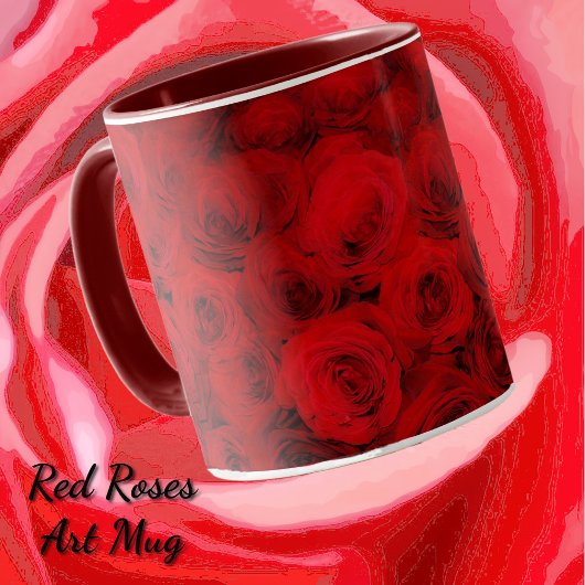 Coupe Deep Red Roses Art Mug