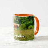 Coupe du Texas Longhorn Cow Farm Fan Mug (Devant droit)