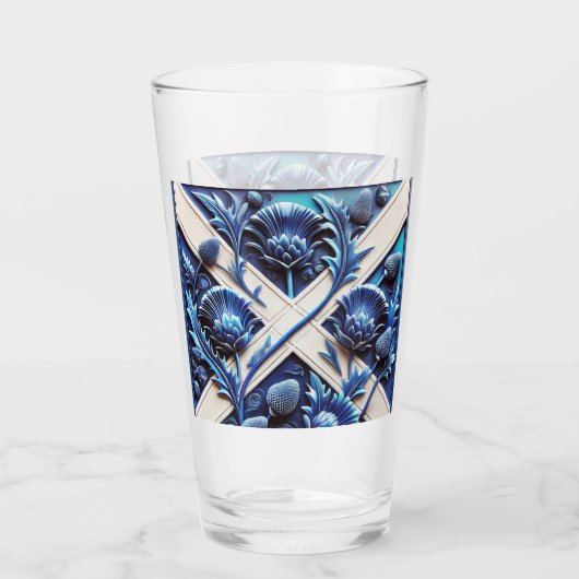 Coupe en verre avec Scottish Thistles Design (Dos)