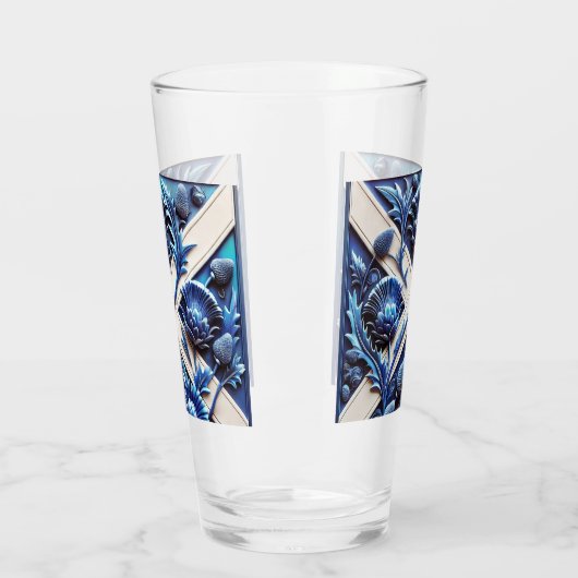 Coupe en verre avec Scottish Thistles Design (Gauche)