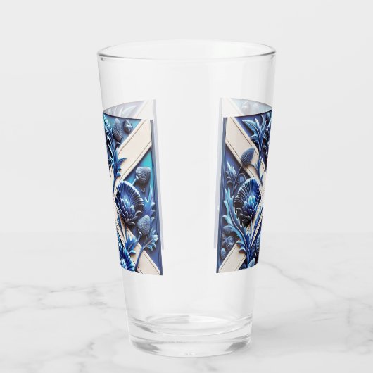 Coupe en verre avec Scottish Thistles Design (Droite)