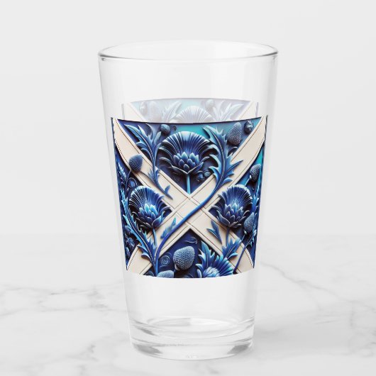 Coupe en verre avec Scottish Thistles Design (Devant)