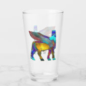Coupe en verre de Lamassu de couleur (Dos)