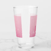 Coupe en verre Parties scintillant rose avec nom e (Droite)