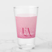 Coupe en verre Parties scintillant rose avec nom e (Devant)