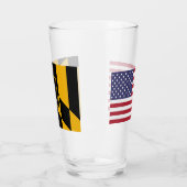 Coupe en verre patriotique avec drapeau de Baltimo (Gauche)