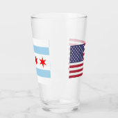 Coupe en verre patriotique avec drapeau de Chicago (Gauche)