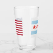 Coupe en verre patriotique avec drapeau de Chicago (Droite)