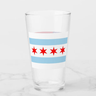 Coupe en verre patriotique avec drapeau de Chicago
