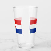 Coupe en verre patriotique avec drapeau de Croatie (Droite)