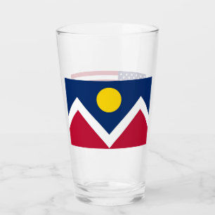 Coupe en verre patriotique avec drapeau de Denver,