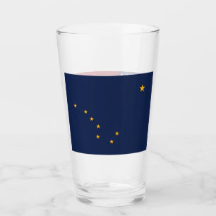 Coupe en verre patriotique avec drapeau de l'Alask