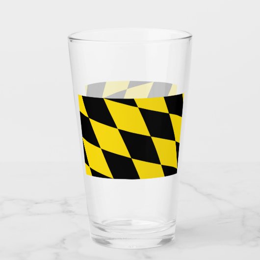 Coupe en verre patriotique avec drapeau de Munich (Devant)