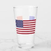 Coupe en verre patriotique avec drapeau de New Yor (Dos)