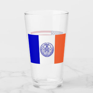 Coupe en verre patriotique avec drapeau de New Yor