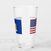 Coupe en verre patriotique avec drapeau de New Yor (Gauche)