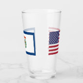 Coupe en verre patriotique avec drapeau de Virgini (Gauche)