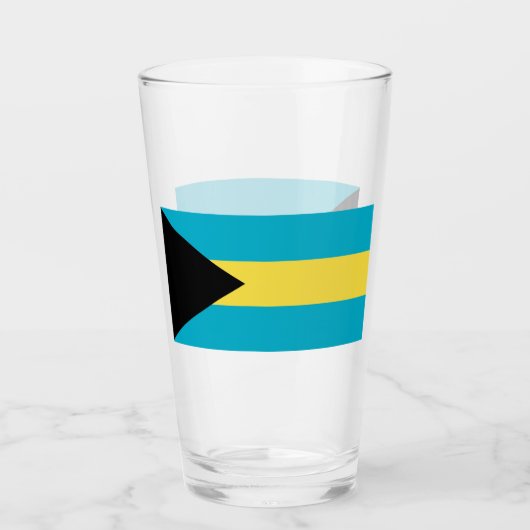 Coupe en verre patriotique avec drapeau des Bahama (Devant)