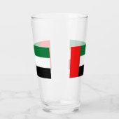 Coupe en verre patriotique avec drapeau des EAU (Gauche)