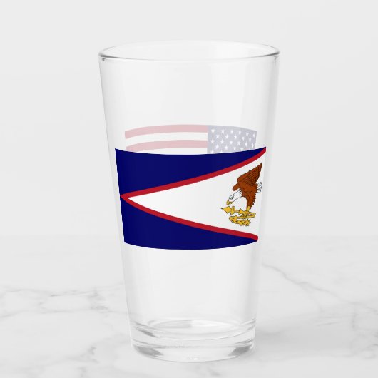 Coupe en verre patriotique avec drapeau des Samoa (Devant)