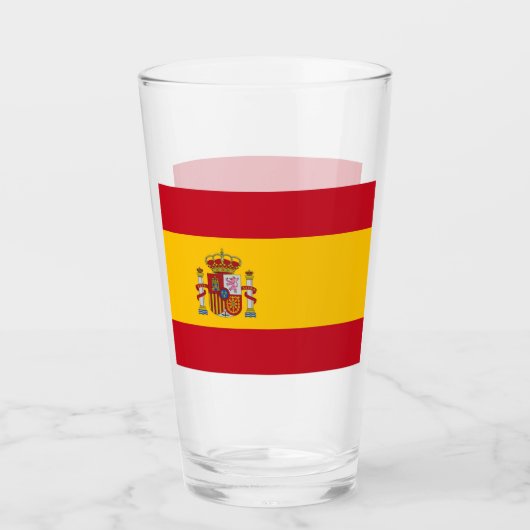 Coupe en verre patriotique avec drapeau d'Espagne (Devant)